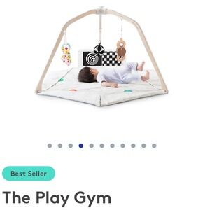 Interactive Baby Play Gym with Hanging Toys - Cream and Black